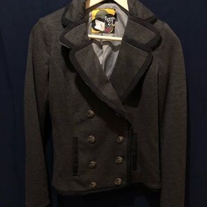 Dark gray zipper blazer